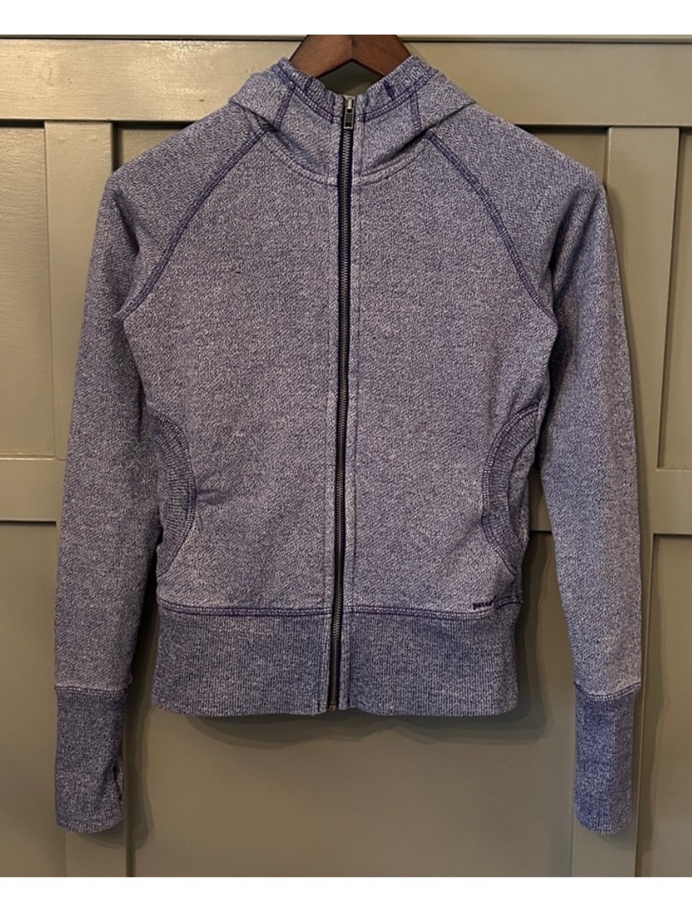 Patagonia Cloud Stack Hoodie Sweatshirt Full Zip Blue Butterfly Size XS